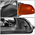 Halogen Model Factory Style Headlight Lamps Compatible With Honda Civic Coupe Hatchback 1992-1995 Driver And Passenger Side