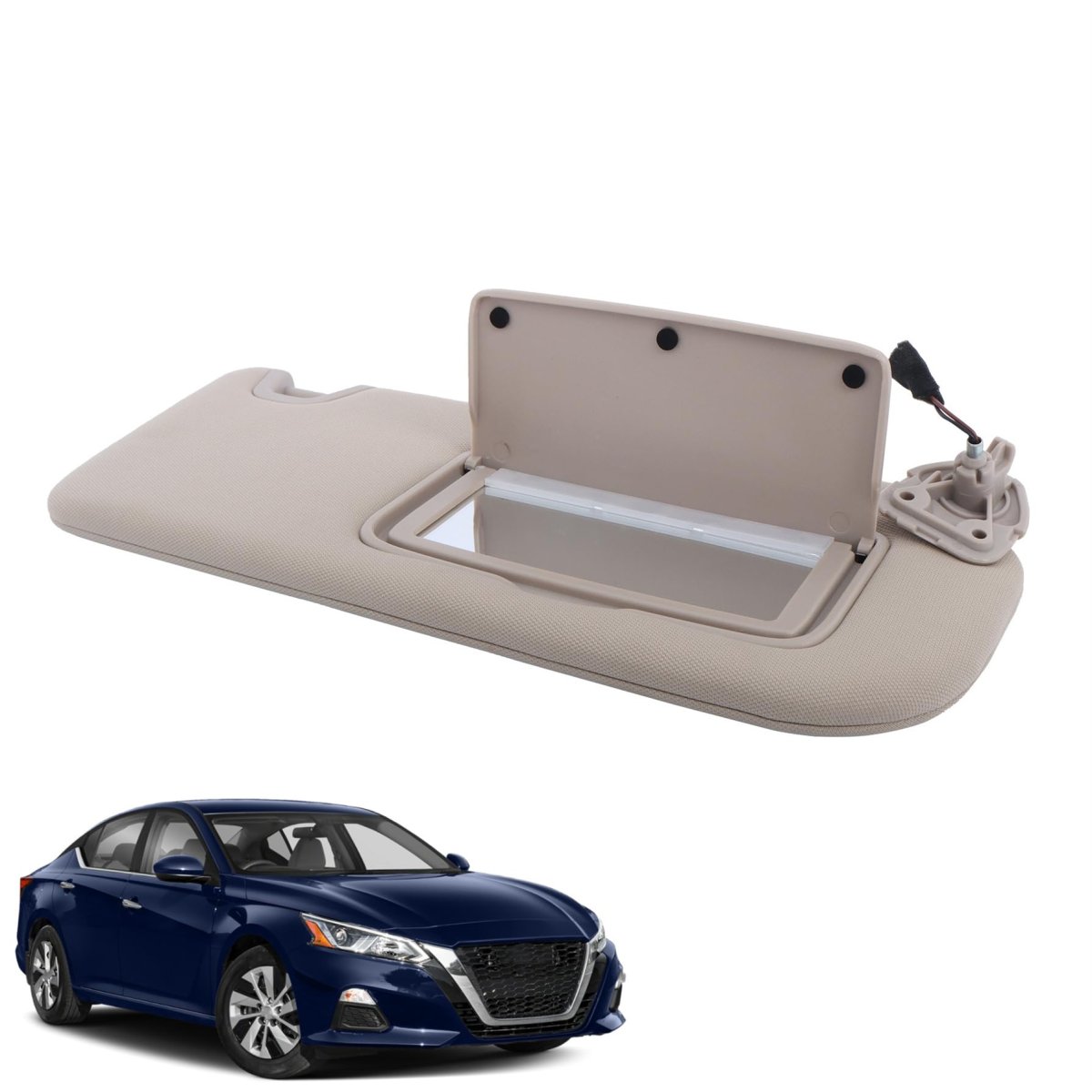 Right Passenger Side Sun Visor With Lights Replacement For Altima 2019 2020 2021 2022 2023 2024 96400-6ca3c Beige