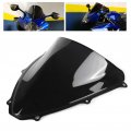 Qiilu Motorcycle Windscreen Pc Wind Deflector Fit For Suzuki Gsxr 600 750 K6 2006a 2007 Black