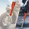 Motorcycle Kickstand Side Support Stand Adjust Holder Aluminum Alloy Foot Orange