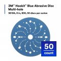 3m Hookit Blue Abrasive Discs 36184 Multi-hole 6 In 800 Grade Pack Of 50 Virtually Dust-free For Auto Sanding Body Repair