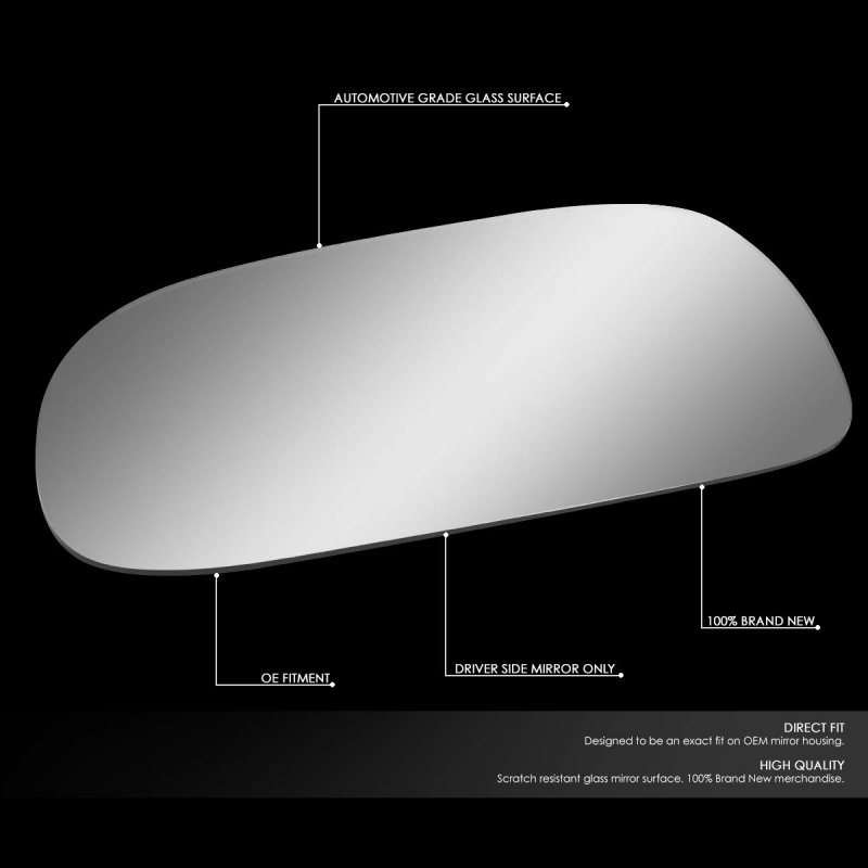 Driver Left Side Door Rear View Mirror Glass Lens Replacement For 1993-1997 Toyota Corolla