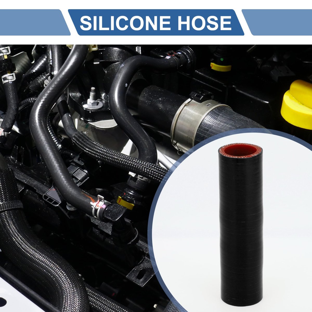 1 Set Straight Coupler Silicone Hose 25mm 0 98 Id 127mm 5 Length 0a Car Coolant With Clamps 3-ply 4mm Thick Air Intake Turbo