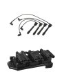 Ena Pack Of 1 Ignition Coil And 4 Wire Set For Hyundai Kia 1999 2000 2001 2002 2003 2004 2005 Sonata 2006 Magentis Replacement 