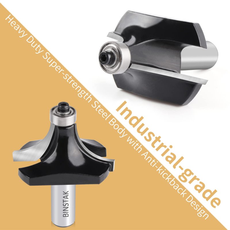 3 4 In Radius Roundover Router Bit 1 2 Shank Carbide Tipped Edge Forming Beading For Woodworking And Cnc B2304