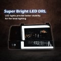 Led Headlight Assembly W Corner Signal Bumper Lamps For 1992-1996 Ford F150 Bronco 92-96 F250 F350 Headlamps Smoke Lens Black