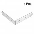 Uxcell Stainless Steel Shelves Corner Brace 100mmx100mmx20mm Joint L Shape Right Angle Fastener Joints Support Bracket Pack Of