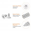 Uxcell 100pcs Flat Head Torx Screws M6 X 12mm 304 Stainless Steel Countersunk Self Tapping Anti-theft Wood Tamper Resistant Fit