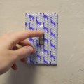 Colorful Blue Giraffes Pattern Plastic Wall Decor Toggle Light Switch Plate Cover 