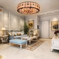 18 Inch Tiffany Style Flush Mount Ceiling Light Stained Glass Lamp Victorian Hanging For Living Room Bedroom Hotel Cafe 6 Leaf