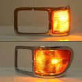 Ecotric Left Corner Signal Lights Compatible With 2000-2015 Ford F650 F750 W Chrome Casing Headlight Bezel Trim Driver Side