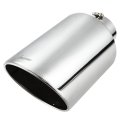 Upower 5 Inlet 10 Outlet Exhaust Tip To Inch 18 Long Diesel Tailpipe Stainless Steel Rolled Edge Bolt-on Pipe Universal For Car 