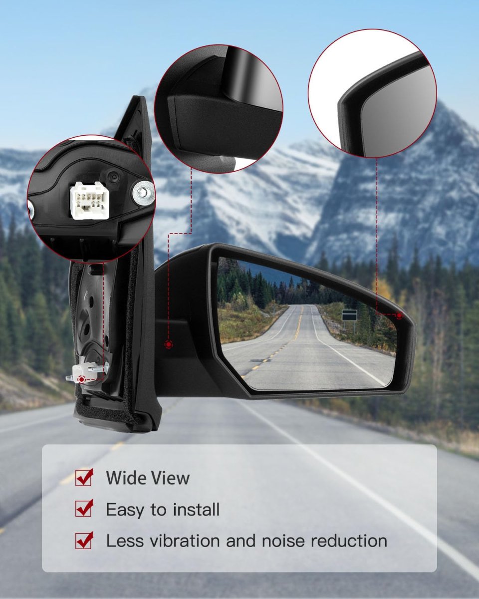 Right Side View Mirror For 2007 2012 Nissan Sentra Power Adjustment Non Folding Heated Black