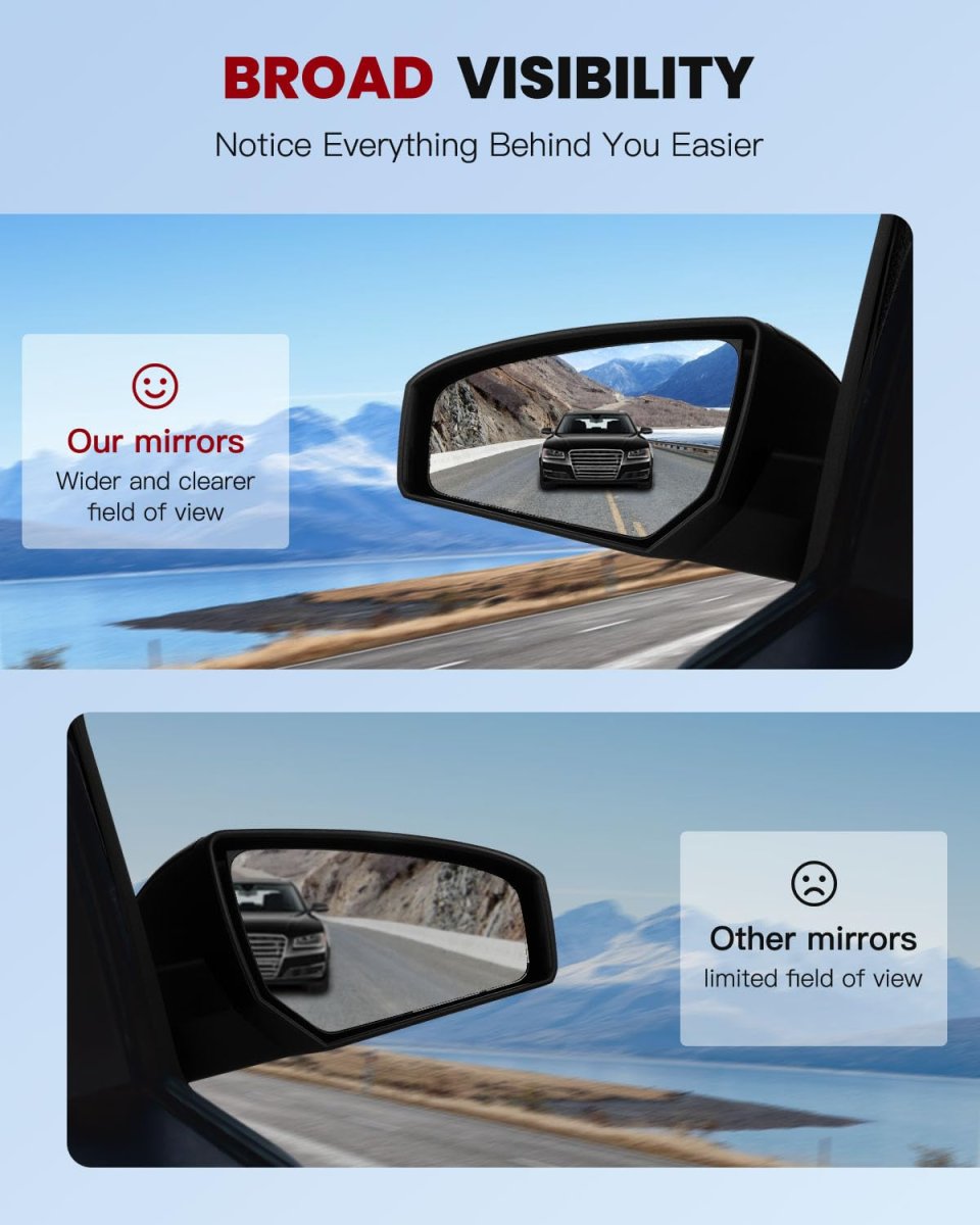 Right Side View Mirror For 2007 2012 Nissan Sentra Power Adjustment Non Folding Heated Black