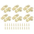 6 Pcs Vintage Lock Clasp 37 X 42mm Mini Swing Arm Latch Left Hook Hasp With Screws For Jewelry Box Suitcase Toolbox Wooden Case 
