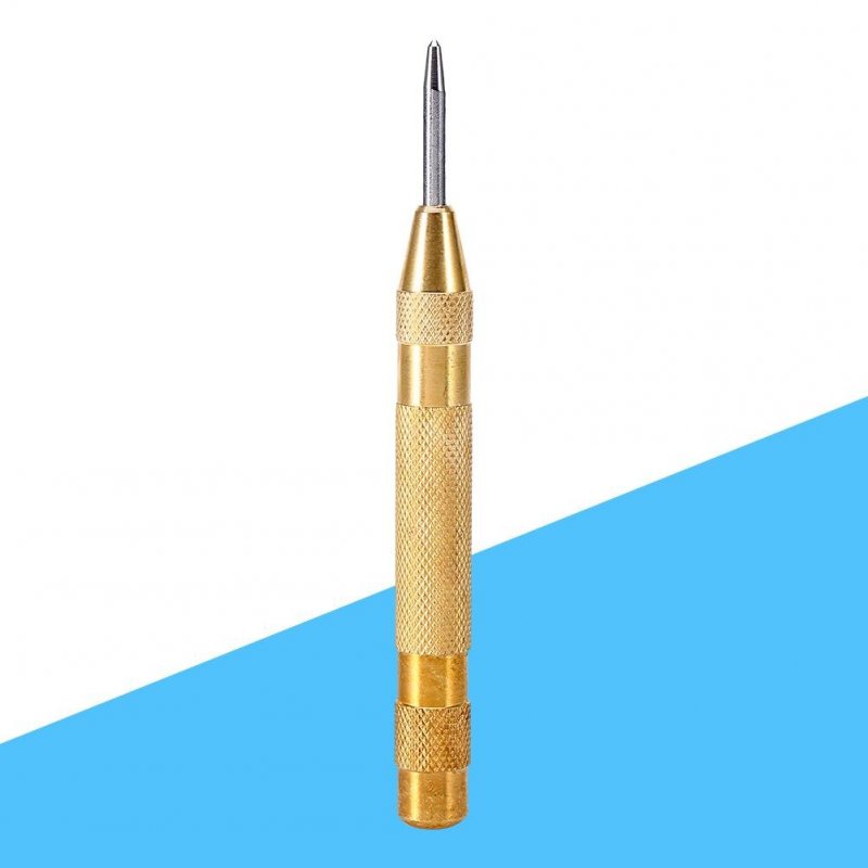 Akozon 1pc Automatic Center Punch Tool With Hss Tip Spring Loaded Brass Body Roll Pin 1 8 Set