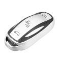 Silicone Smart Key Fob Case Cover For Tesla X 2016-2018 Shell Protector Keyless Silver Tone 