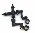 Black Peg Mounting Kit With Bamboo Style Foot For Bike Equipped 1-1 2 Inch Front Engine Guard Frame Tube Iron 883 Xl883n 
