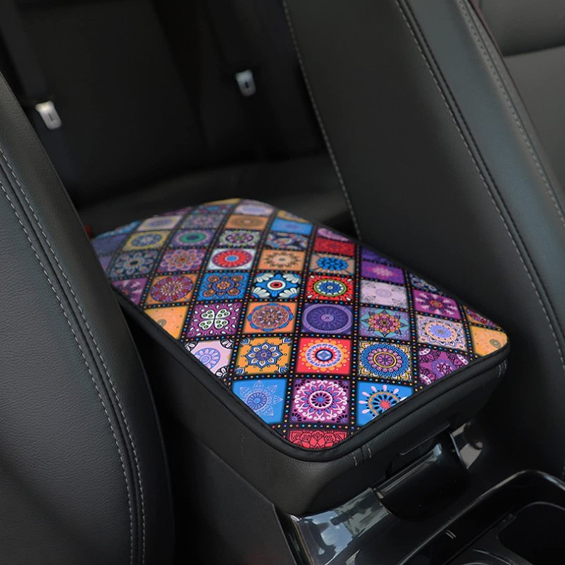 Egbang Center Console Armrest Cover Pad Soft Comfort Cushion For Car Stylish Pattern Design Universal Fit