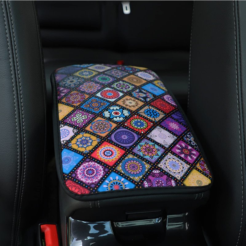 Egbang Center Console Armrest Cover Pad Soft Comfort Cushion For Car Stylish Pattern Design Universal Fit