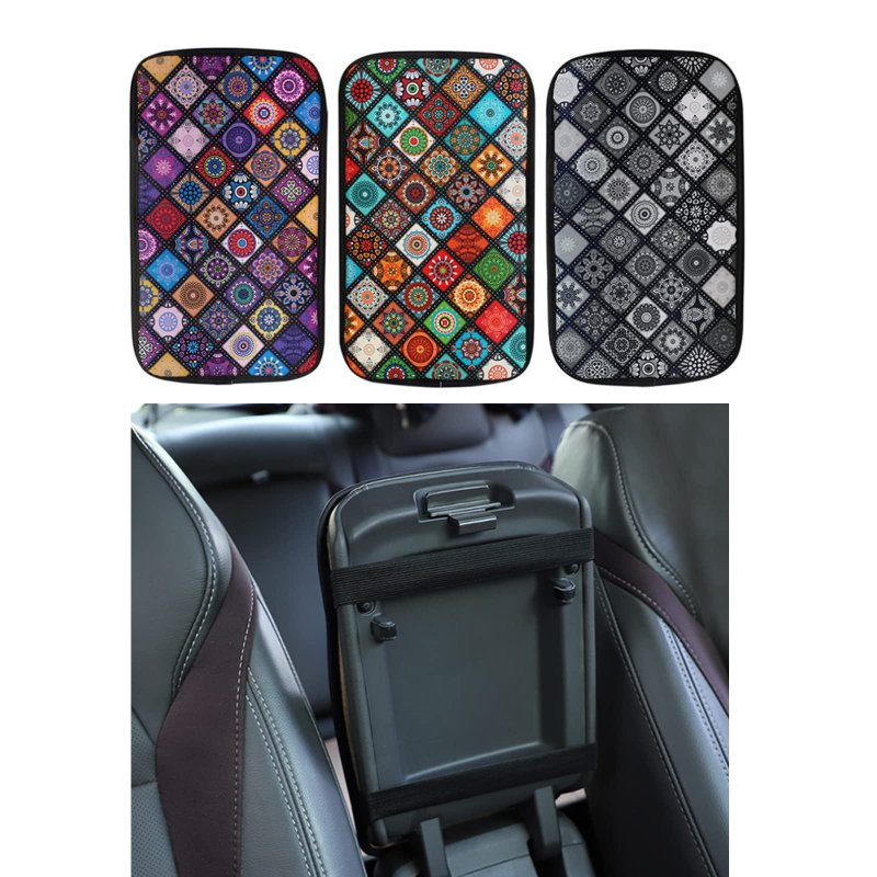 Egbang Center Console Armrest Cover Pad Soft Comfort Cushion For Car Stylish Pattern Design Universal Fit