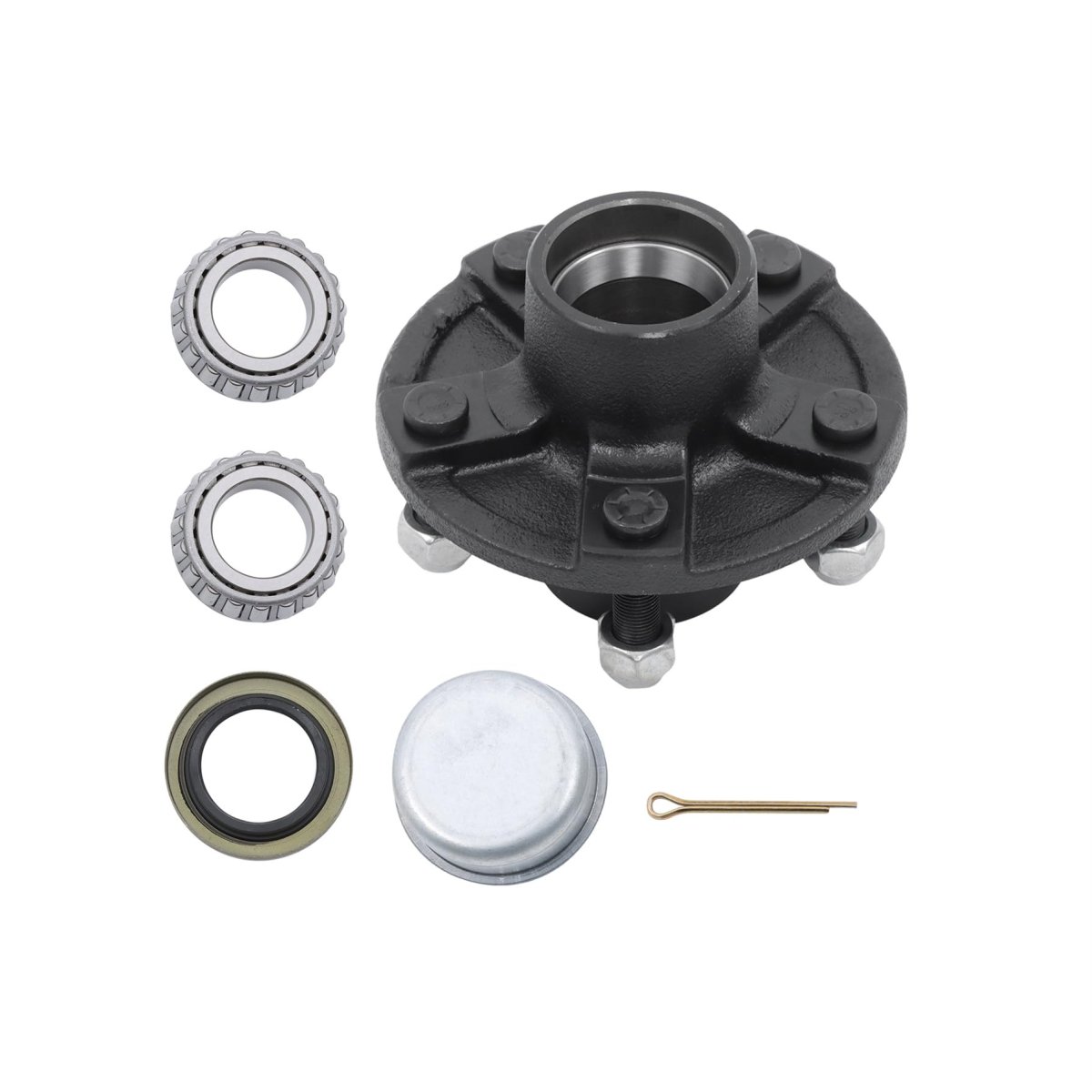 5 On 4 In Trailer Hub Kit With Bearing Replacement For 2000 Lbs 1 Spindle Stainless Steel Wheel Oil Seal And Dust Cover