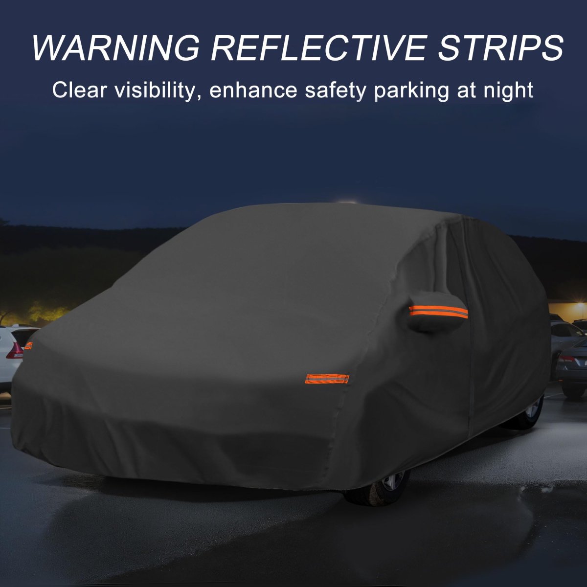 Waterproof Car Cover For Mazda 3 Hatchback 2014 2018 Outdoor All Weather Protection 210d Pu Material With Reflective Warning