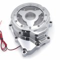 Httmt- Chrome W Red Led Left Engine Stator Cover See Thru Compatible With 2006-2014 Yamah Yzf-r6 P N Mt313-008a-cd