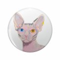 1080 Graphics Sphynx Cat Pretty Eyes Key Chain Double Sided Stainless Steel Keychain 