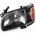 Ocpty Headlight Assembly Pair Replacement For Toyota Tacoma 2001-2004 Black Housing Amber Reflector Clear Lens Driver Passenger