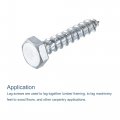 Uxcell Hex Lag Screws M10 X 50mm Carbon Steel Zinc Plated Half Thread Self-tapping Bolts For Wood Screw 10pcs