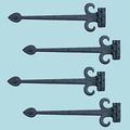 Wrought Iron Strap Hinge Fleur De Lis Heavy Duty 15-1 2 