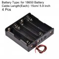 Uxcell Battery Case Storage Box 4 Slots X 3 7v 2-wire Lead For Pcs