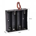 Uxcell Battery Case Storage Box 4 Slots X 3 7v 2-wire Lead For Pcs