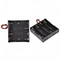 Uxcell Battery Case Storage Box 4 Slots X 3 7v 2-wire Lead For Pcs