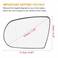 X Autohaux Car Rearview Mirror Glass Replacement With Backing Plate Heated Left Driver Side For Jeep Cherokee 2014 2015 2016