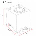 Waltyotur 2 5 Gallon Universal Fuel Cell Gas Tank Aluminum Polished Race Street Drift Strip With Level Sender Silver