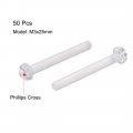 Uxcell M3x25mm Plastic Screws Pc Transparent Acrylic Phillips Cross Pan Hand Tighten Screw 50pcs