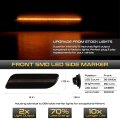 Full Led Front Side Marker Lights For 1998-2004 Mercedes Slk230 Slk320 Slk32 1998-2003 Clk320 Clk430 Clk55 Chrome Housing Smoke