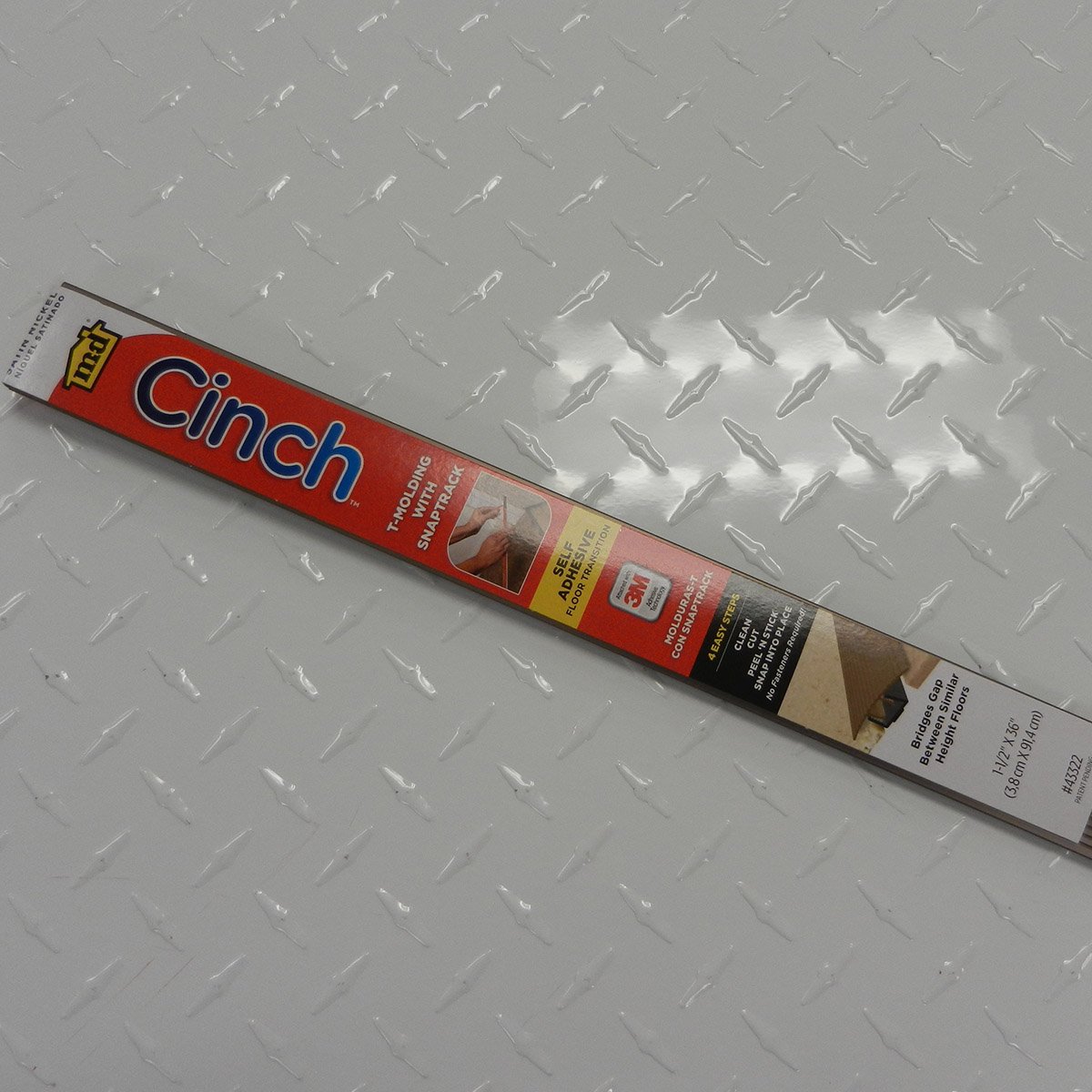 M-d Building Products Cinch T-molding W Snaptrack Fluted 36 Satin Nickel
