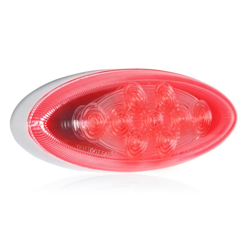 Maxxima M20344ch-rcl Red Oval Clear Lens Led Clearance Marker Light With Chrome Bezel