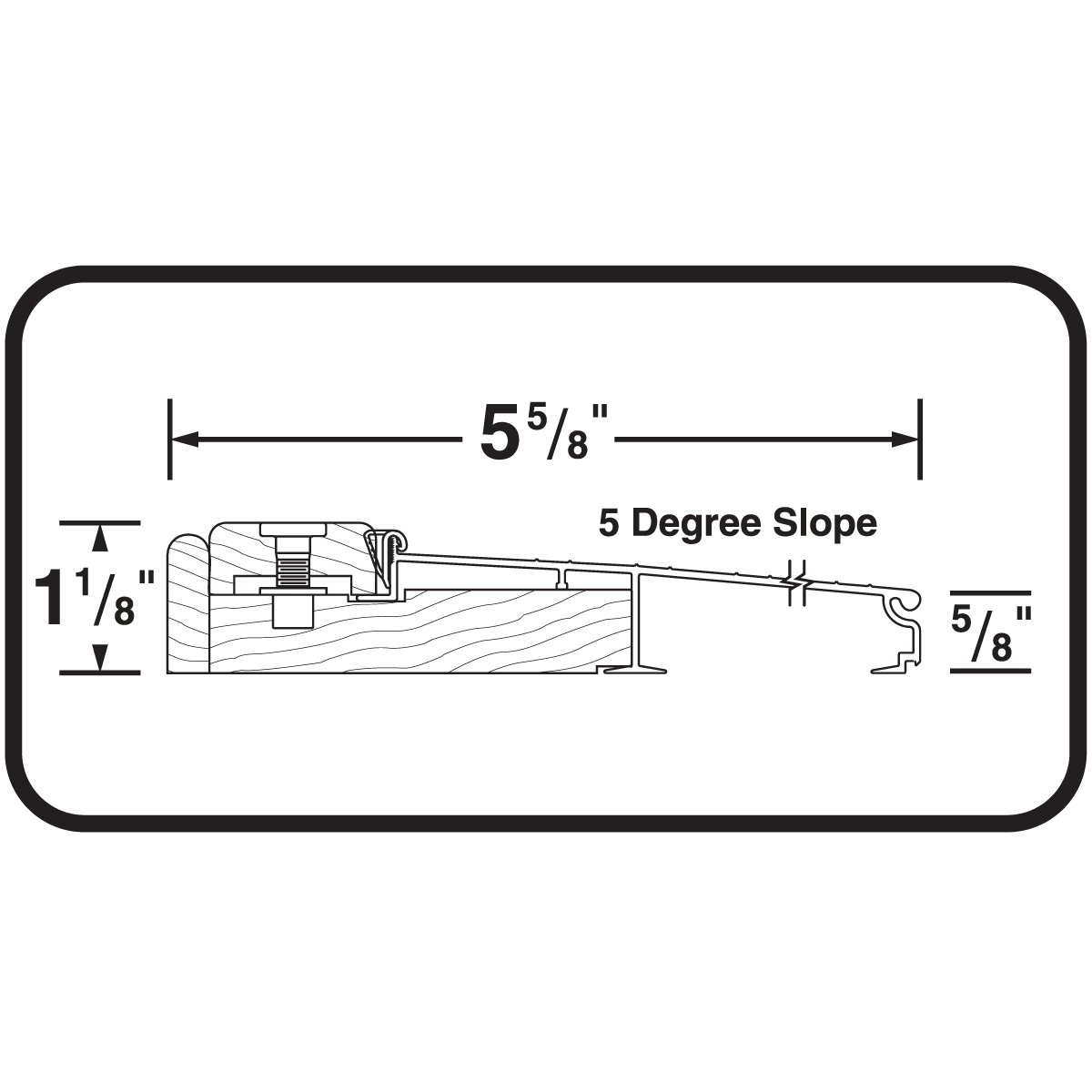 M-d Building Products 78634 1-1 8-inch By 5-5 36-inch Th394 Adjustable Aluminum And Hardwood Sill Inswing Bronze