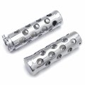 Httmt- 25mm Chrome Sloted Hand Grips Compatible With 1 Handlebars Road King Street Glide Fat Boy P N Trhb103b-25-cd