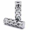 Httmt- 25mm Chrome Sloted Hand Grips Compatible With 1 Handlebars Road King Street Glide Fat Boy P N Trhb103b-25-cd