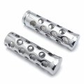 Httmt- 25mm Chrome Sloted Hand Grips Compatible With 1 Handlebars Road King Street Glide Fat Boy P N Trhb103b-25-cd