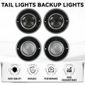 Hecasa Pair Tail Light Backup Assembly Compatible With 1975-1979 Chevy Chevrolet Corvette Rearlight Tail Lamp Reverse Lights
