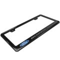 Ford Super-duty 3d In Dark Gray On Real Carbon Fiber Abs Plastic License Plate Frame