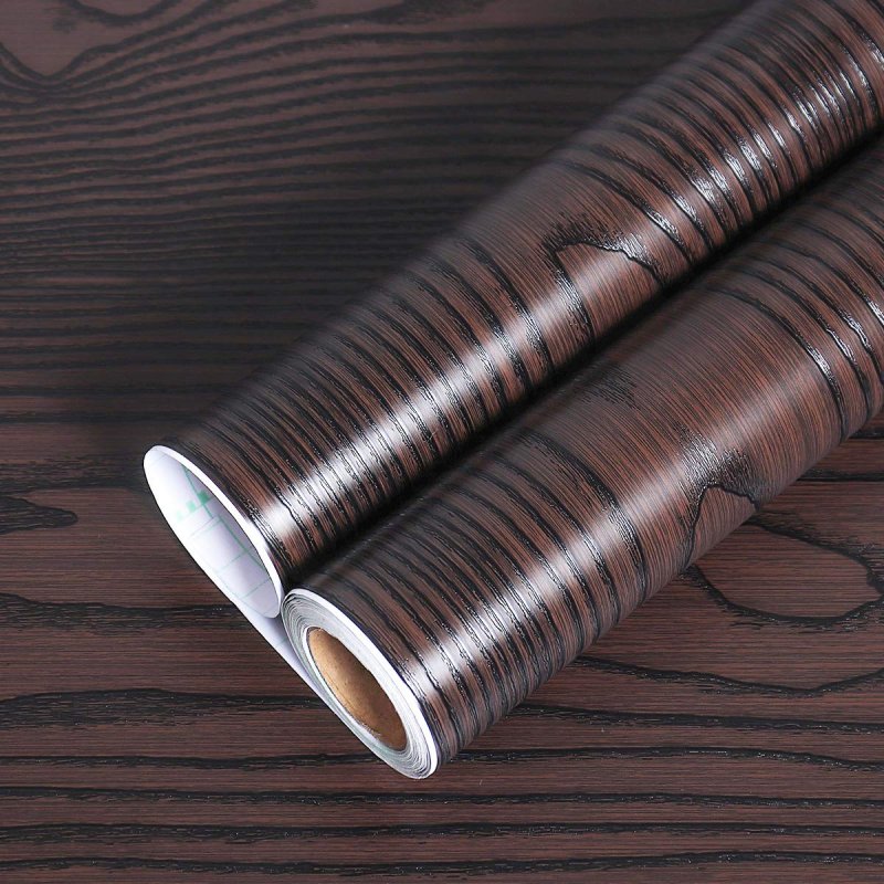 Livelynine Dark Brown Wood Contact Paper Peel And Stick 15 8x197 Countertops Waterproof Grain Counter Top Vinyl Wrap Table