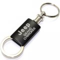 Jeep Grand Cherokee Black Logo Metal Aluminum Valet Pull Apart Key Chain Ring 
