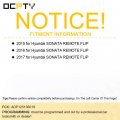 Ocpty 2x Flip Key Entry Remote Control Fob Transponder Ignition For 2015 2016 2017 Hyundai Sonata Adp12513601s